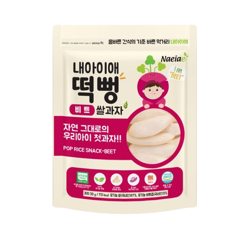 Bánh gạo hữu cơ thanh dẹt cho bé vị củ dền Naeiae 30g 6M+