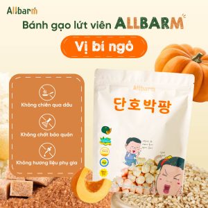Đặc điểm nổi bật bánh gạo lứt hình viên cho bé vị bí ngô AllBarm