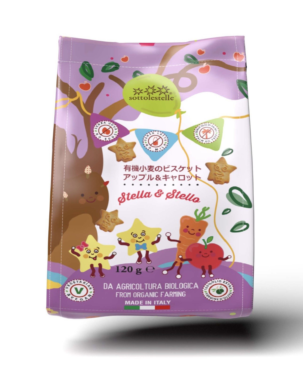 Bánh Qui Táo Cà Rốt Hữu Cơ Cho Bé 300g & 120g Sottolestelle