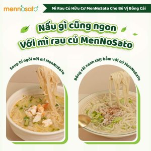 Mì sợi rau củ hữu cơ cho bé vị bông cải xanh MenNoSato 200g