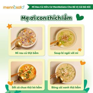 Mì sợi rau củ hữu cơ cho bé vị cải bó xôi MenNoSato