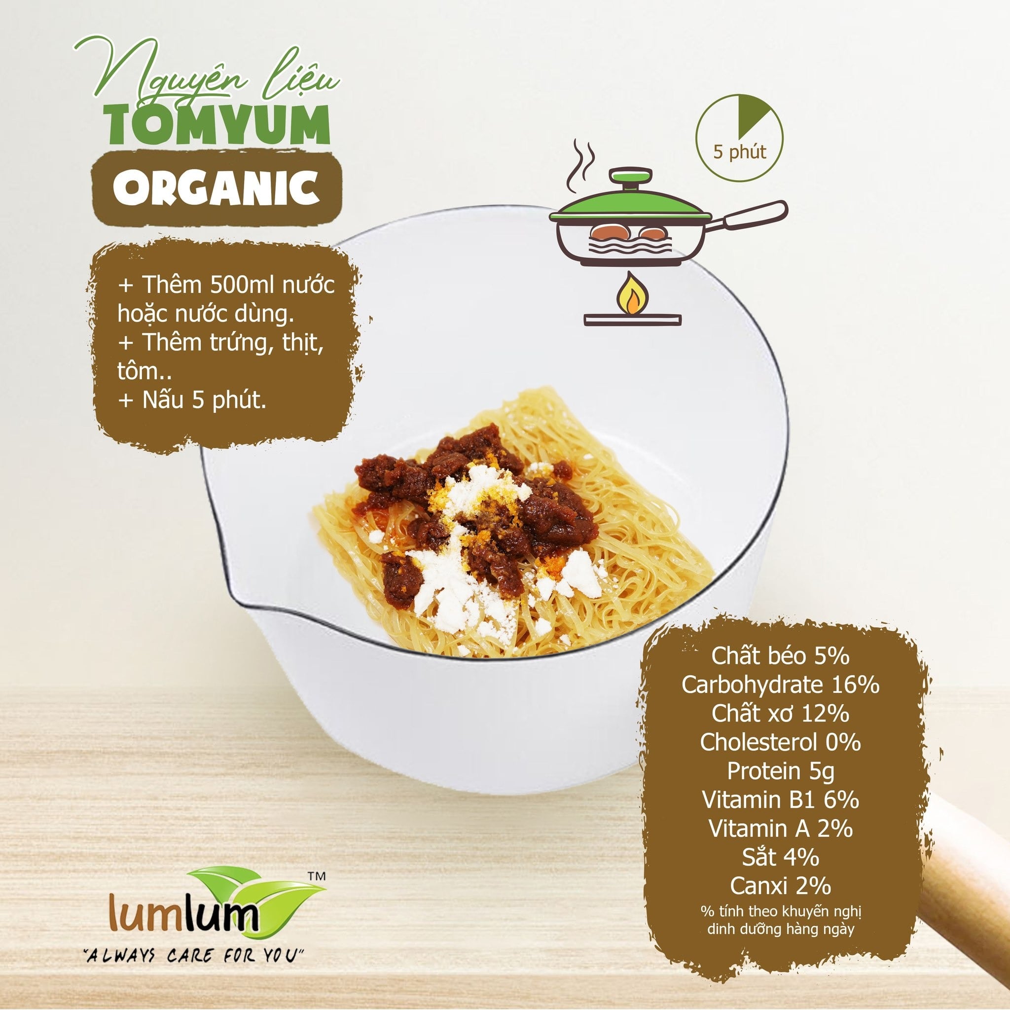 Mì gạo lứt ăn liền hữu cơ vị Tom Yum Lumlum 75g - Ảnh 2