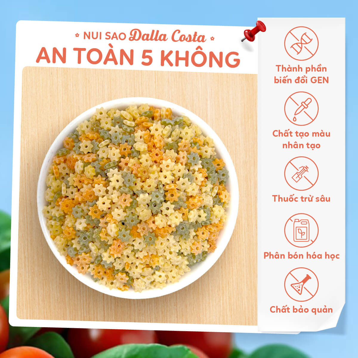 Nui sao rau củ hữu cơ Dalla Costa 200g - Ảnh 5