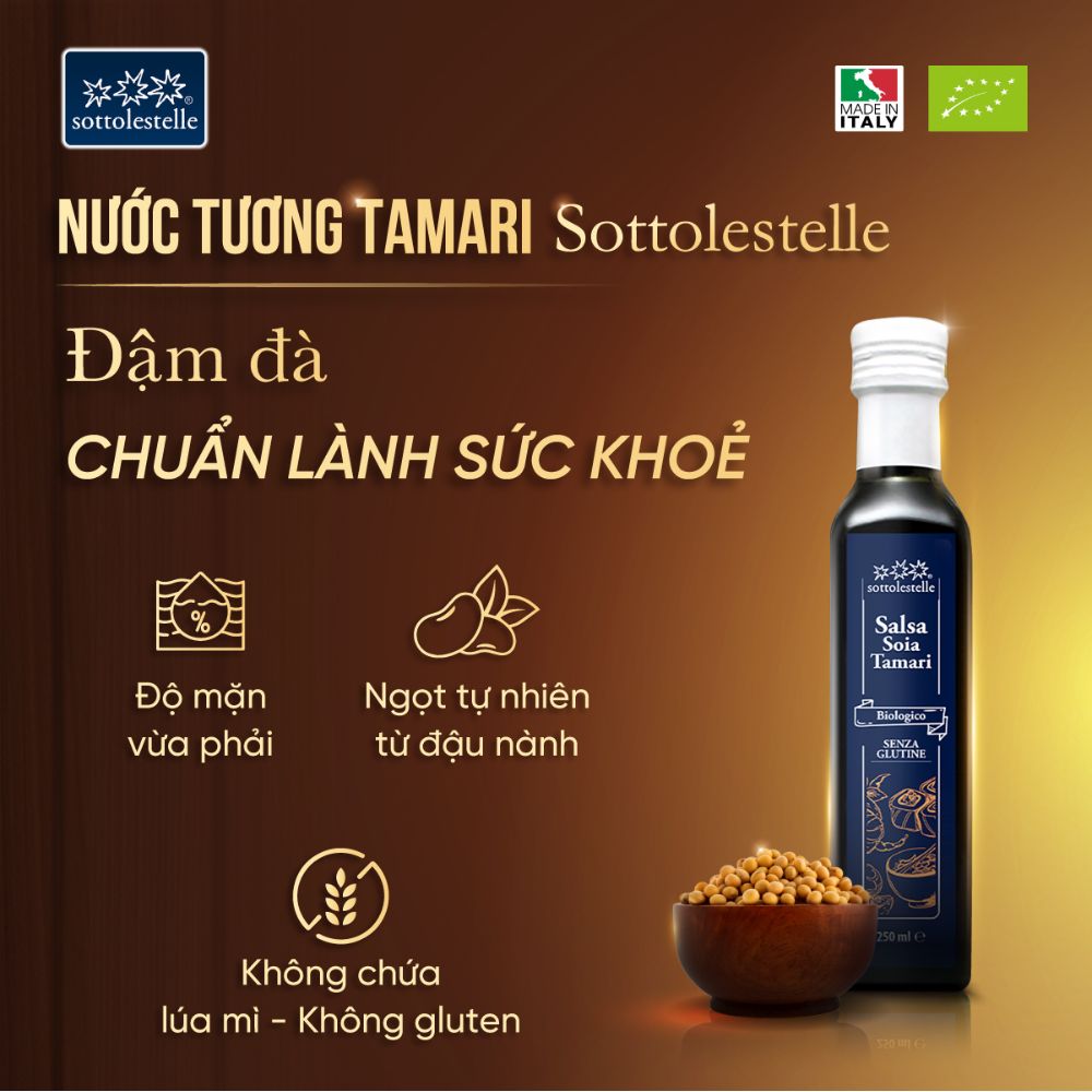 Nước tương Tamari hữu cơ Sottolestelle 250ml - Ảnh 4