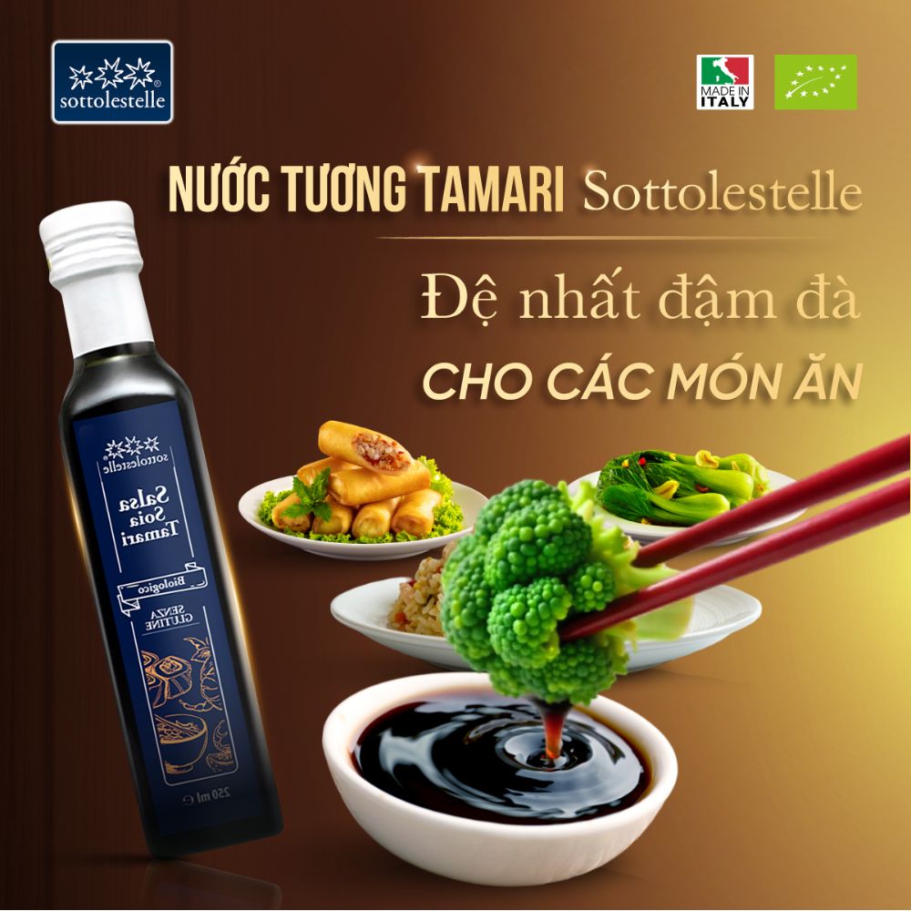 Nước tương Tamari hữu cơ Sottolestelle 250ml - Ảnh 3