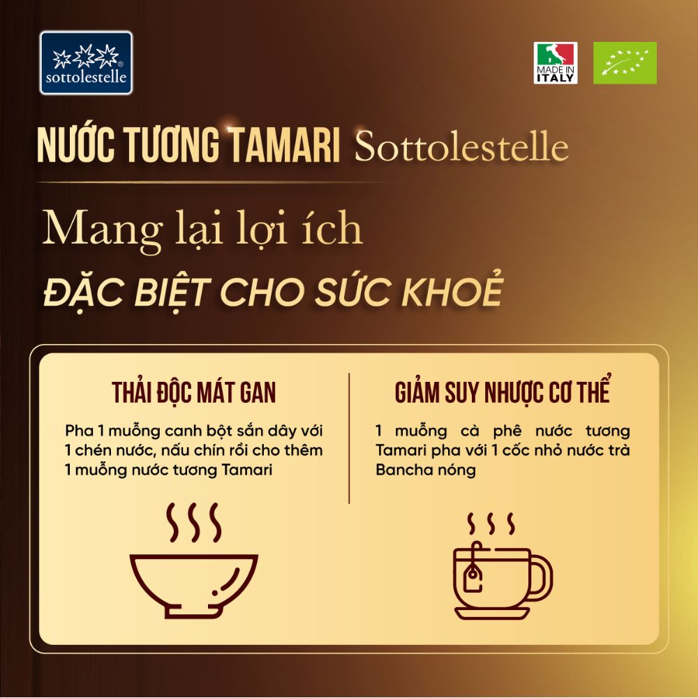 Nước tương Tamari hữu cơ Sottolestelle 250ml - Ảnh 5
